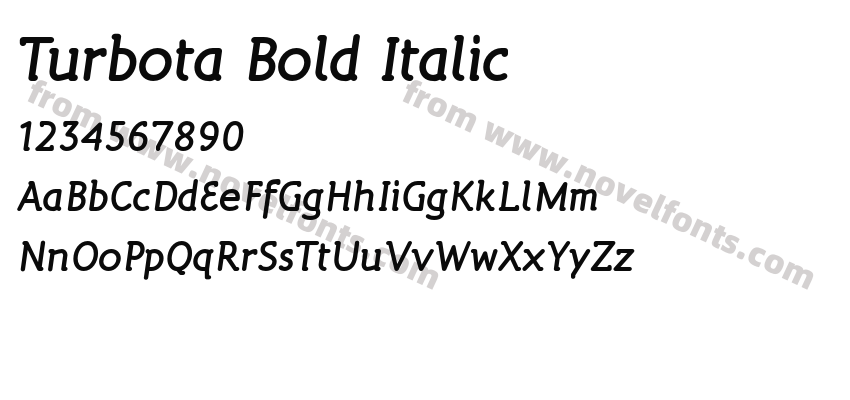 Turbota Bold ItalicPreview
