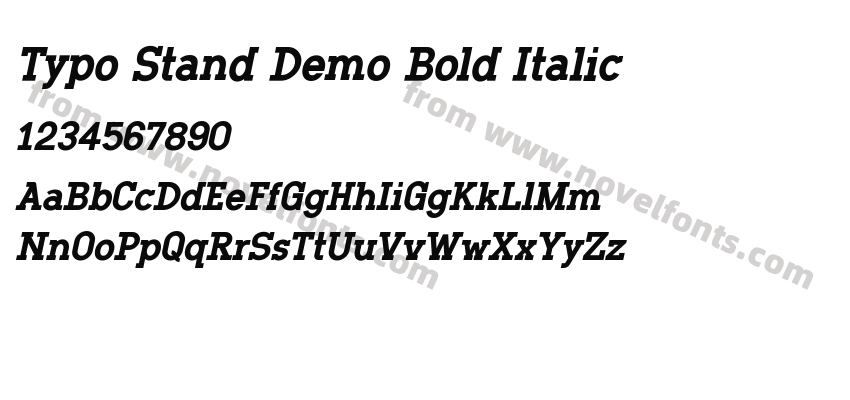 Typo Stand Demo Bold ItalicPreview