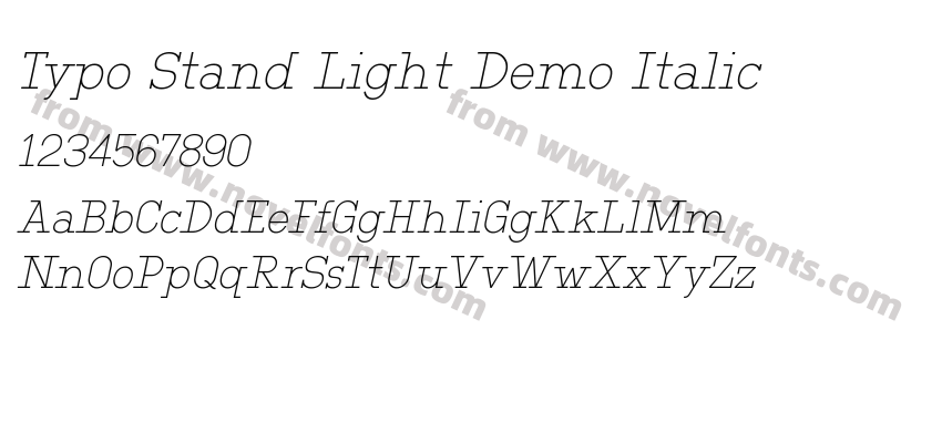 Typo Stand Light Demo ItalicPreview