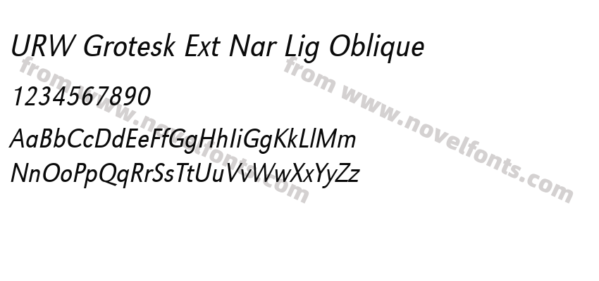 URW Grotesk Ext Nar Lig ObliquePreview