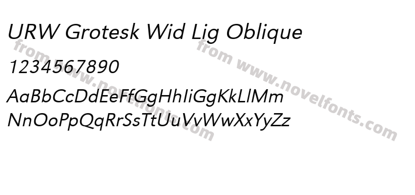 URW Grotesk Wid Lig ObliquePreview