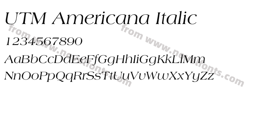 UTM Americana ItalicPreview