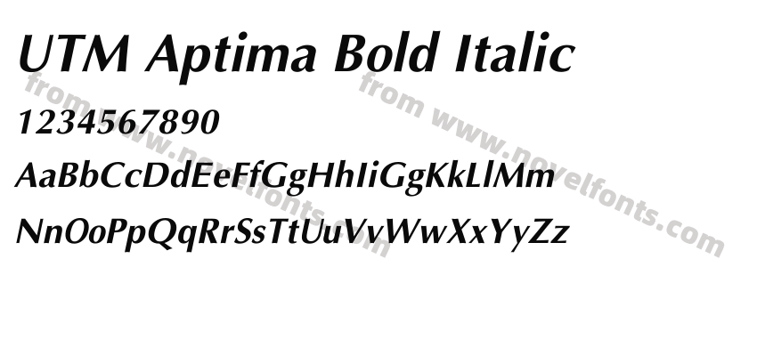 UTM Aptima Bold ItalicPreview