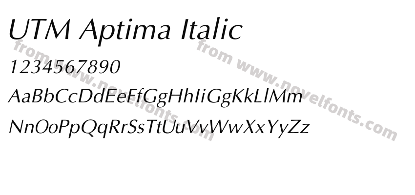 UTM Aptima ItalicPreview
