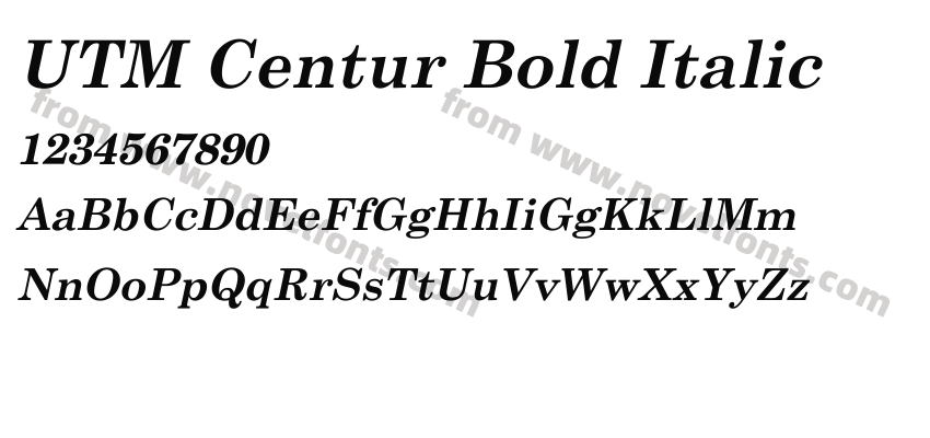 UTM Centur Bold ItalicPreview