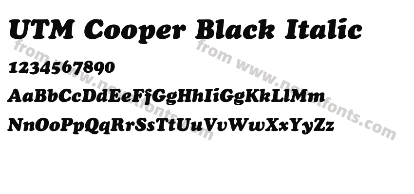 UTM Cooper Black ItalicPreview