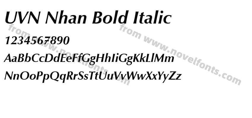 UVN Nhan Bold ItalicPreview