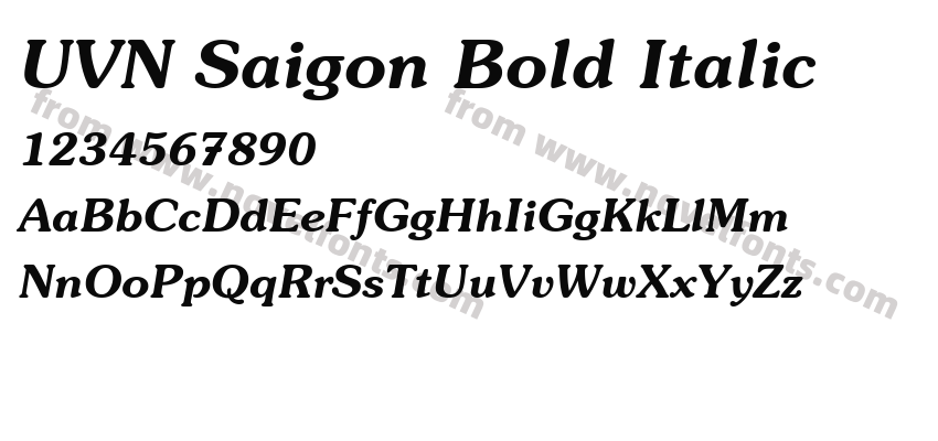 UVN Saigon Bold ItalicPreview