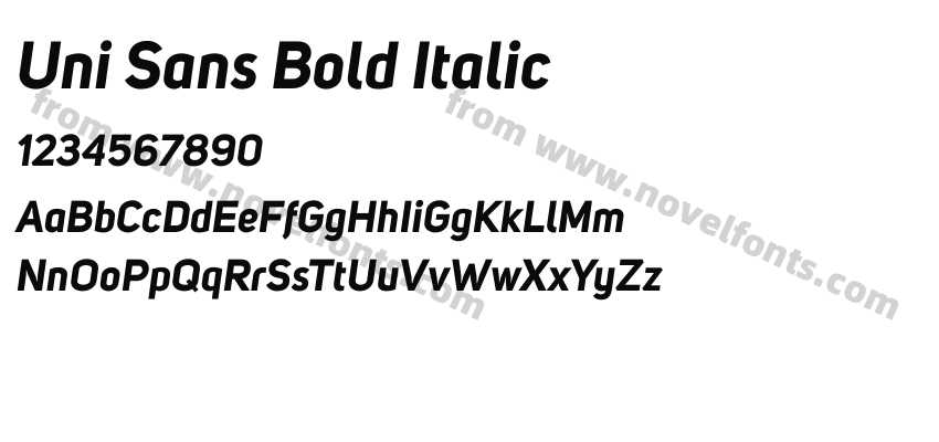 Uni Sans Bold ItalicPreview