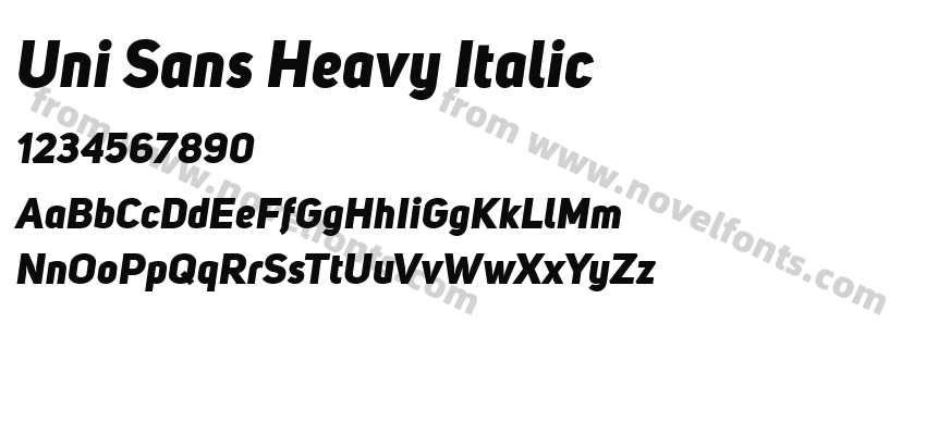 Uni Sans Heavy ItalicPreview