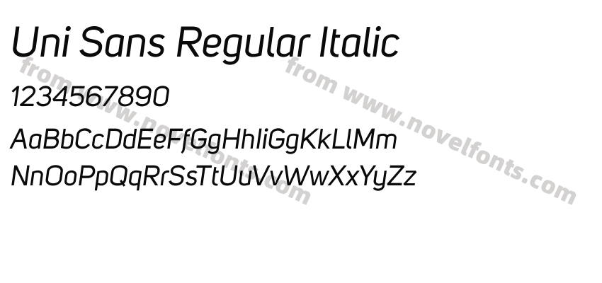 Uni Sans Regular ItalicPreview