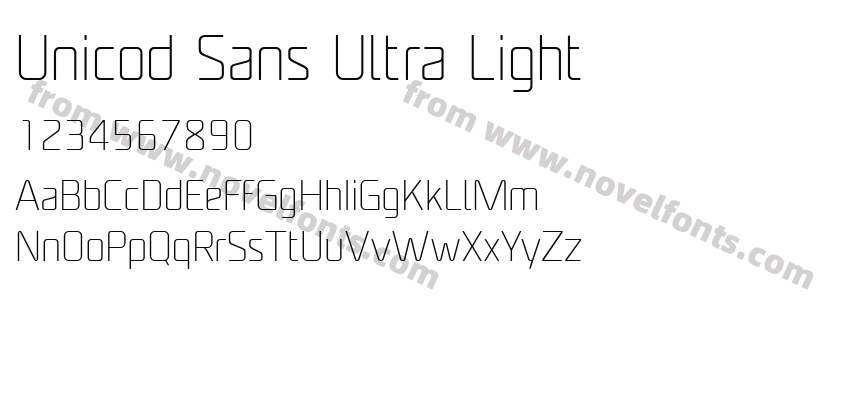 Unicod Sans Ultra LightPreview