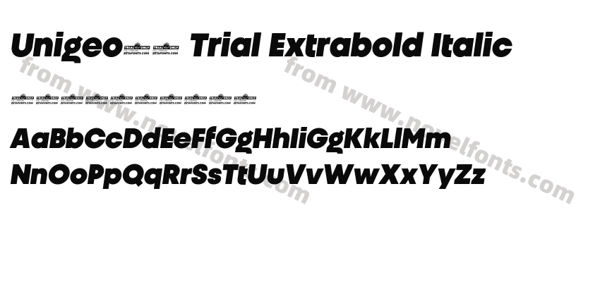 Unigeo32 Trial Extrabold ItalicPreview
