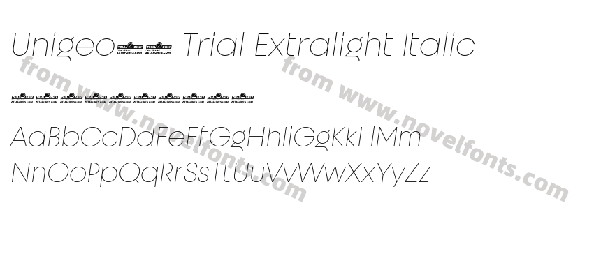 Unigeo32 Trial Extralight ItalicPreview