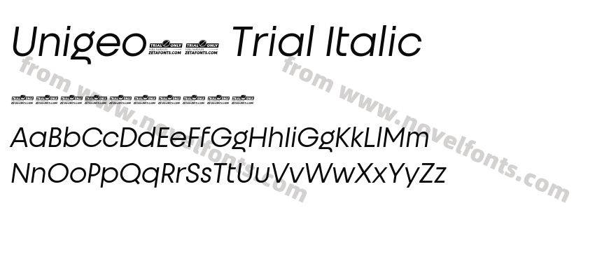 Unigeo32 Trial ItalicPreview