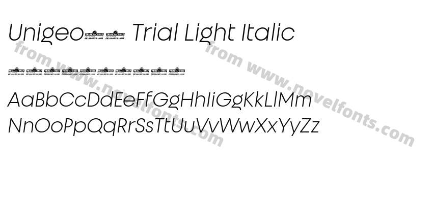 Unigeo32 Trial Light ItalicPreview