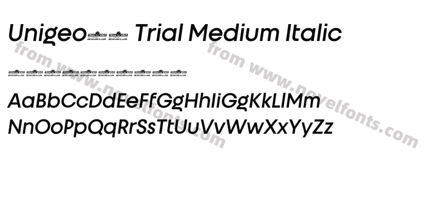 Unigeo32 Trial Medium ItalicPreview