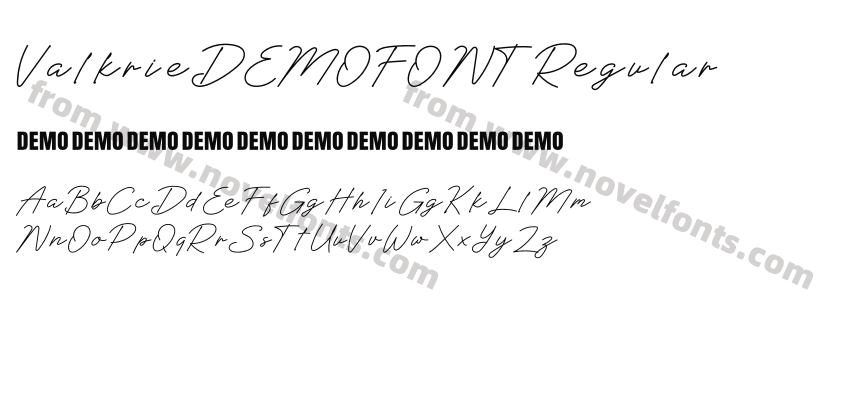 ValkrieDEMOFONT RegularPreview