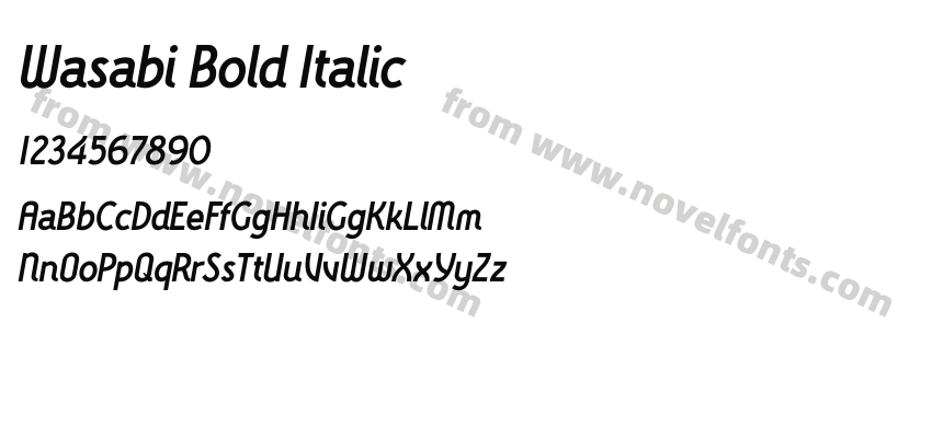 Wasabi Bold ItalicPreview