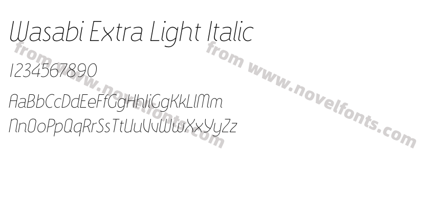 Wasabi Extra Light ItalicPreview