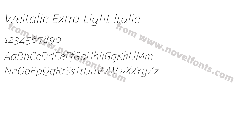 Weitalic Extra Light ItalicPreview