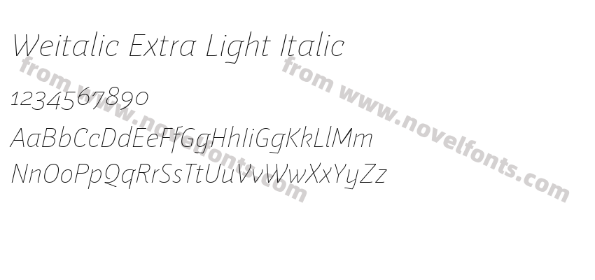 Weitalic Extra Light ItalicPreview