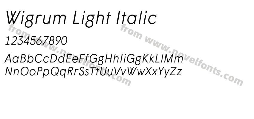 Wigrum Light ItalicPreview