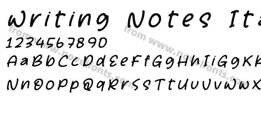 Writing Notes ItalicPreview