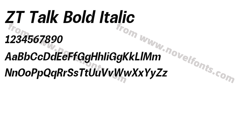 ZT Talk Bold ItalicPreview