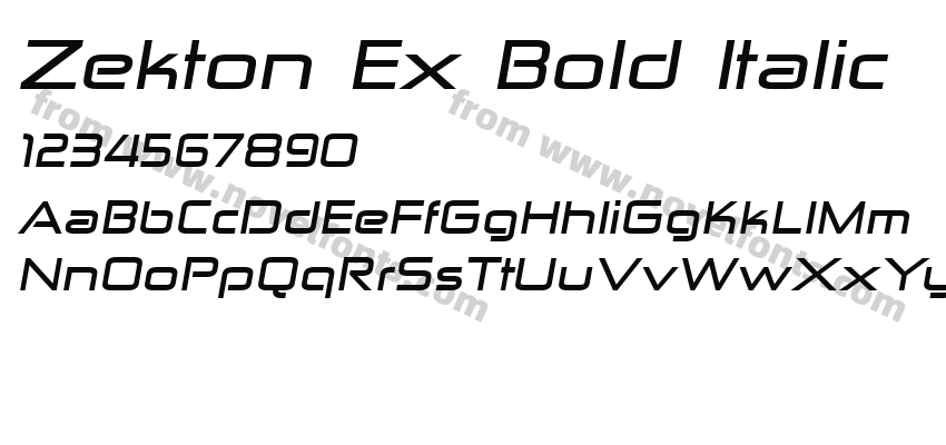 Zekton Ex Bold ItalicPreview