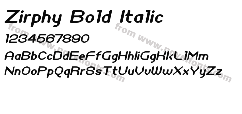 Zirphy Bold ItalicPreview