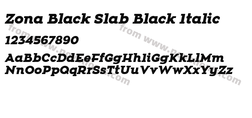 Zona Black Slab Black ItalicPreview