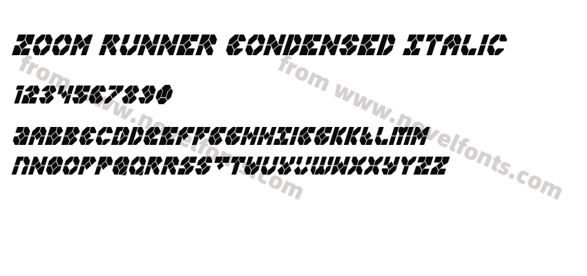 Zoom Runner Condensed ItalicPreview