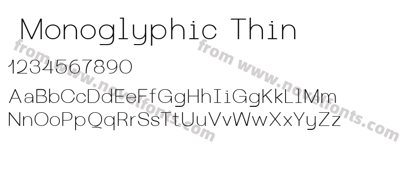  Monoglyphic ThinPreview