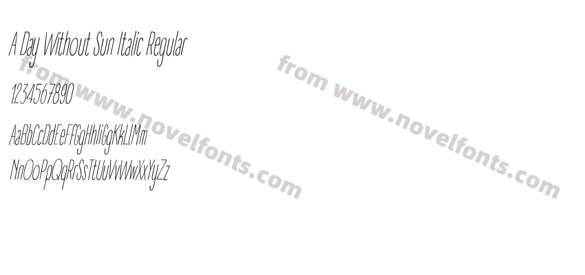A Day Without Sun Italic RegularPreview