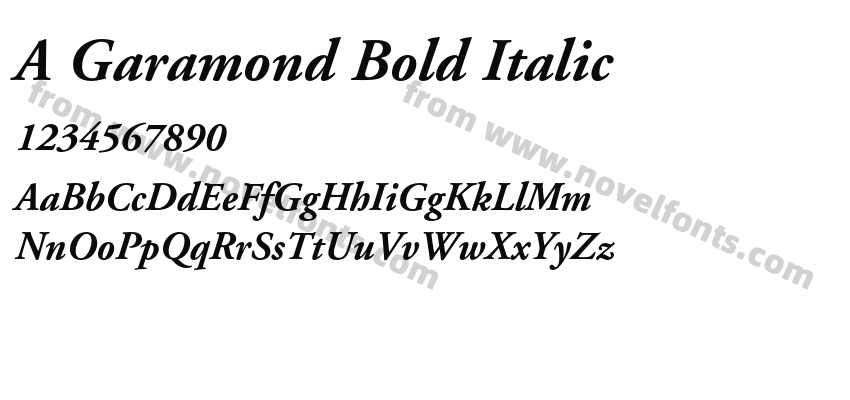 A Garamond Bold ItalicPreview