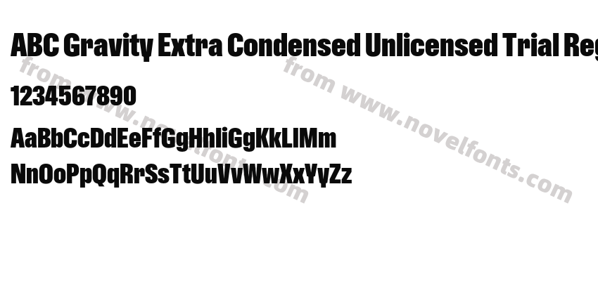 ABC Gravity Extra Condensed Unlicensed Trial RegularPreview