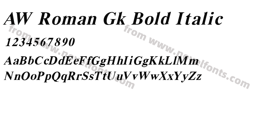 AW Roman Gk Bold ItalicPreview
