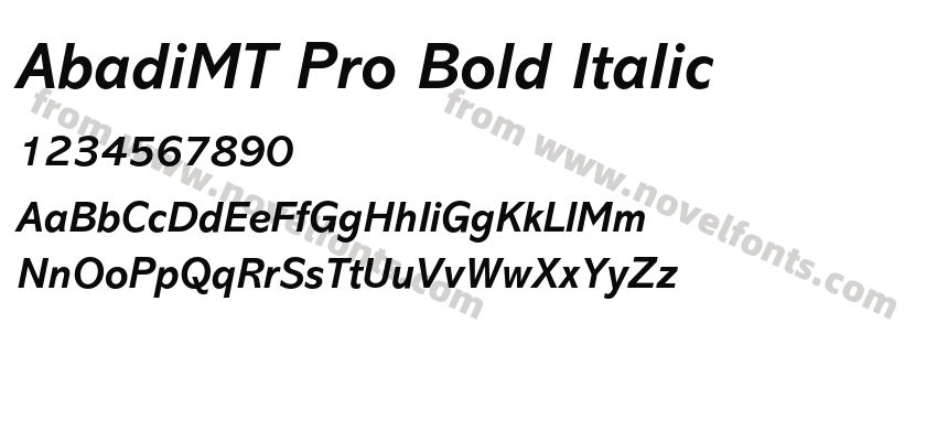 AbadiMT Pro Bold ItalicPreview