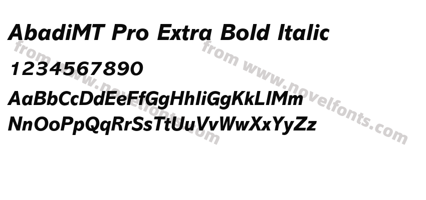 AbadiMT Pro Extra Bold ItalicPreview