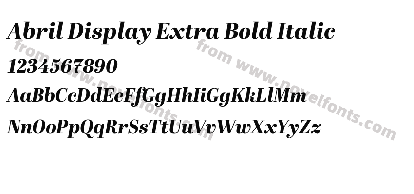 Abril Display Extra Bold ItalicPreview