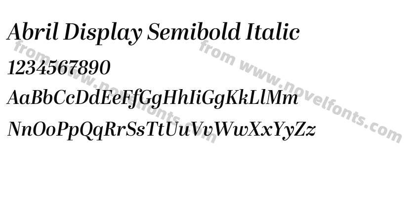 Abril Display Semibold ItalicPreview