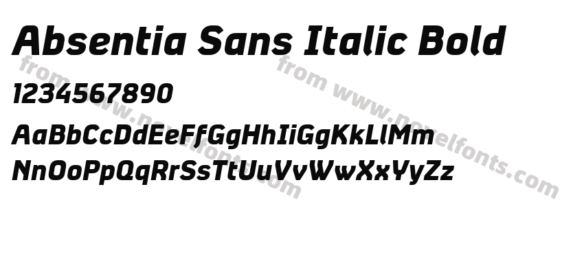 Absentia Sans Italic BoldPreview