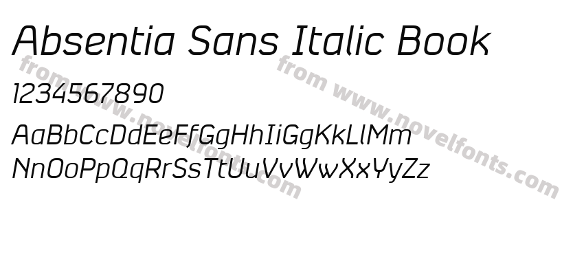 Absentia Sans Italic BookPreview