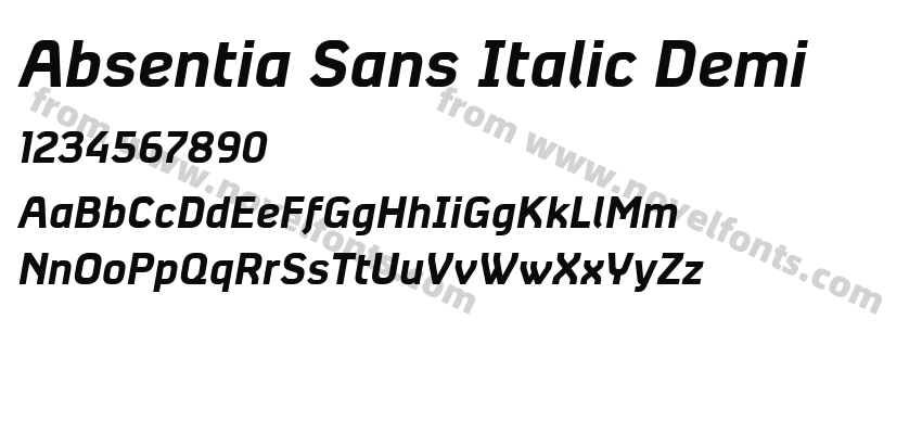 Absentia Sans Italic DemiPreview