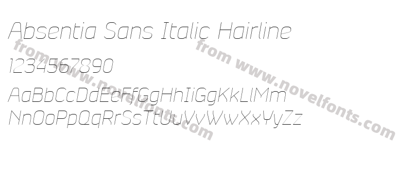 Absentia Sans Italic HairlinePreview