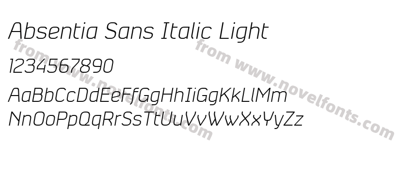 Absentia Sans Italic LightPreview