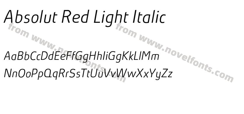 Absolut Red Light ItalicPreview