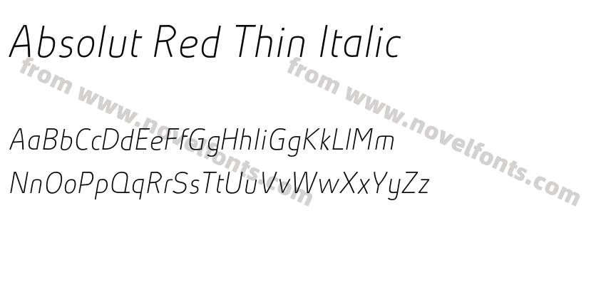 Absolut Red Thin ItalicPreview