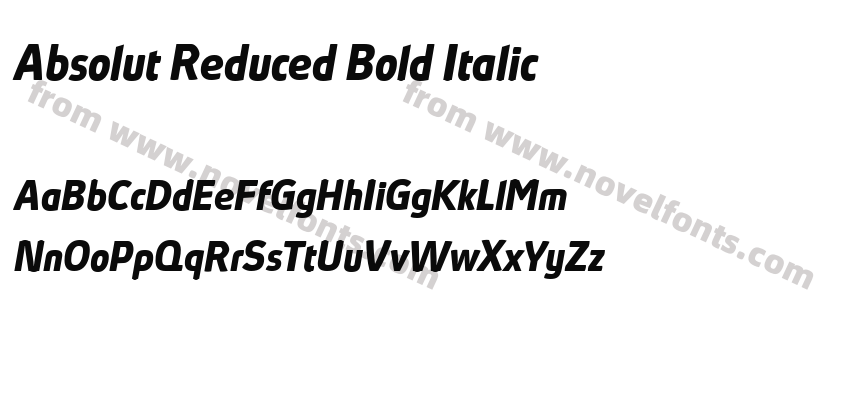 Absolut Reduced Bold ItalicPreview